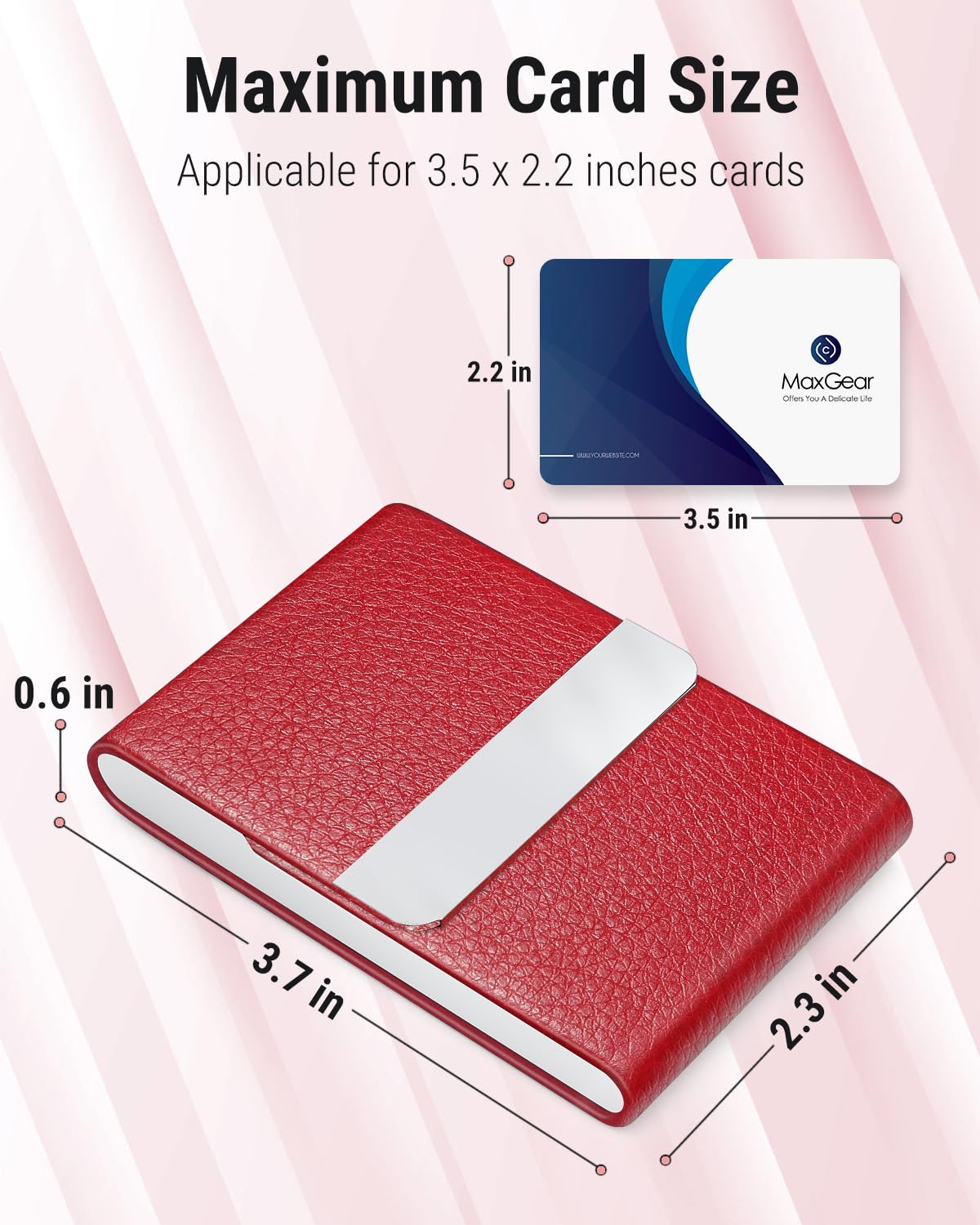 Amazon.com: MaxGear Business Card Holder, Slim PU Leather